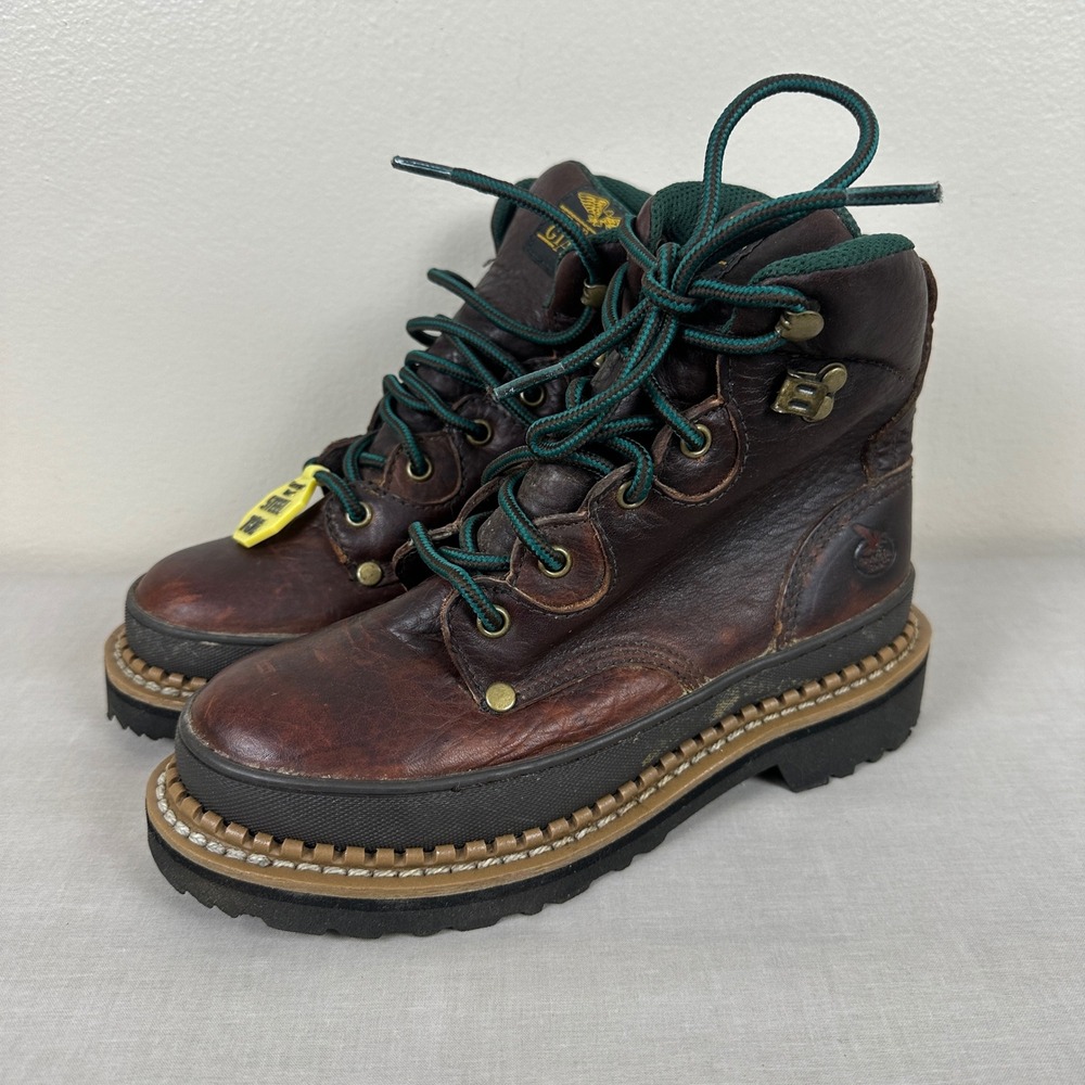 Georgia Boot Men's 6 Georgia Giant Steel Toe Work Boots Brown Leather Safety